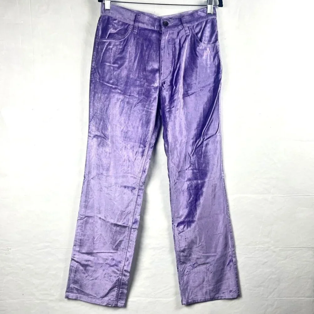 Rag & Bone Jacey Purple Velvet Velour Pants Size 6